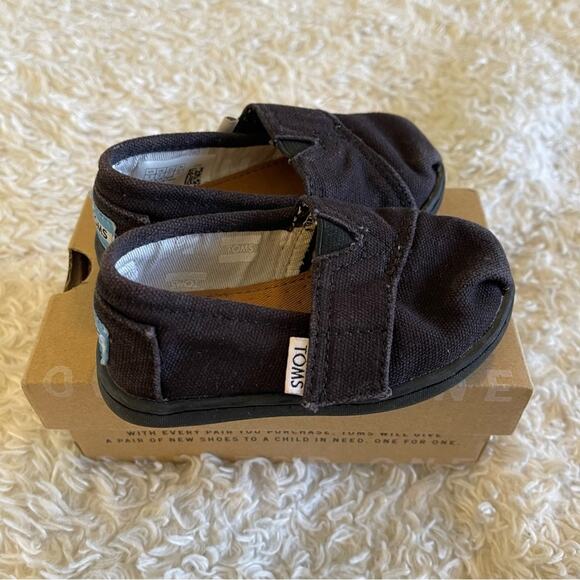 Tom’s Baby Canvas Classic Shoe Black Size 5 - Picture 3 of 6